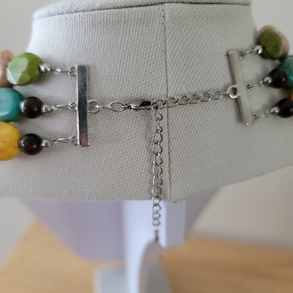 Multi-colored Multi-strand Necklace - Picture 2 of 2